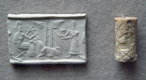 メソポタミア文明 円筒印章 礼拝図 古代文明 神話 楔形文字 バビロン