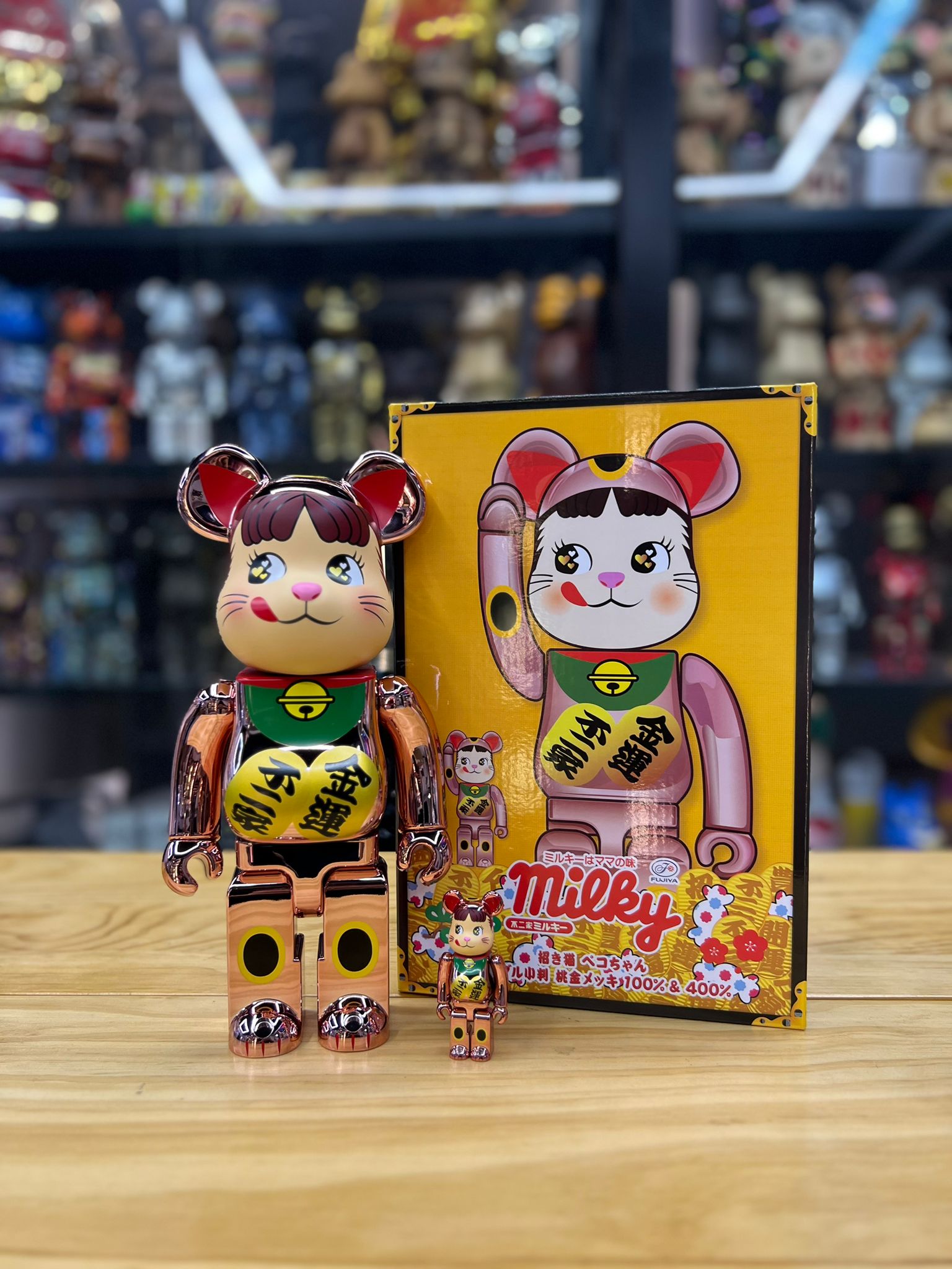 BE@RBRICK ペコちゃん 桃金メッキ 400％ & 100% ベアブリック SERIES 51