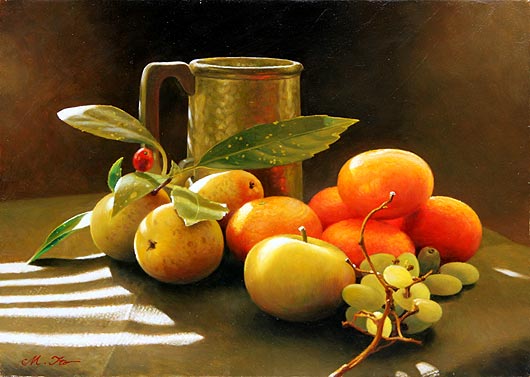 果物の静物 油彩画