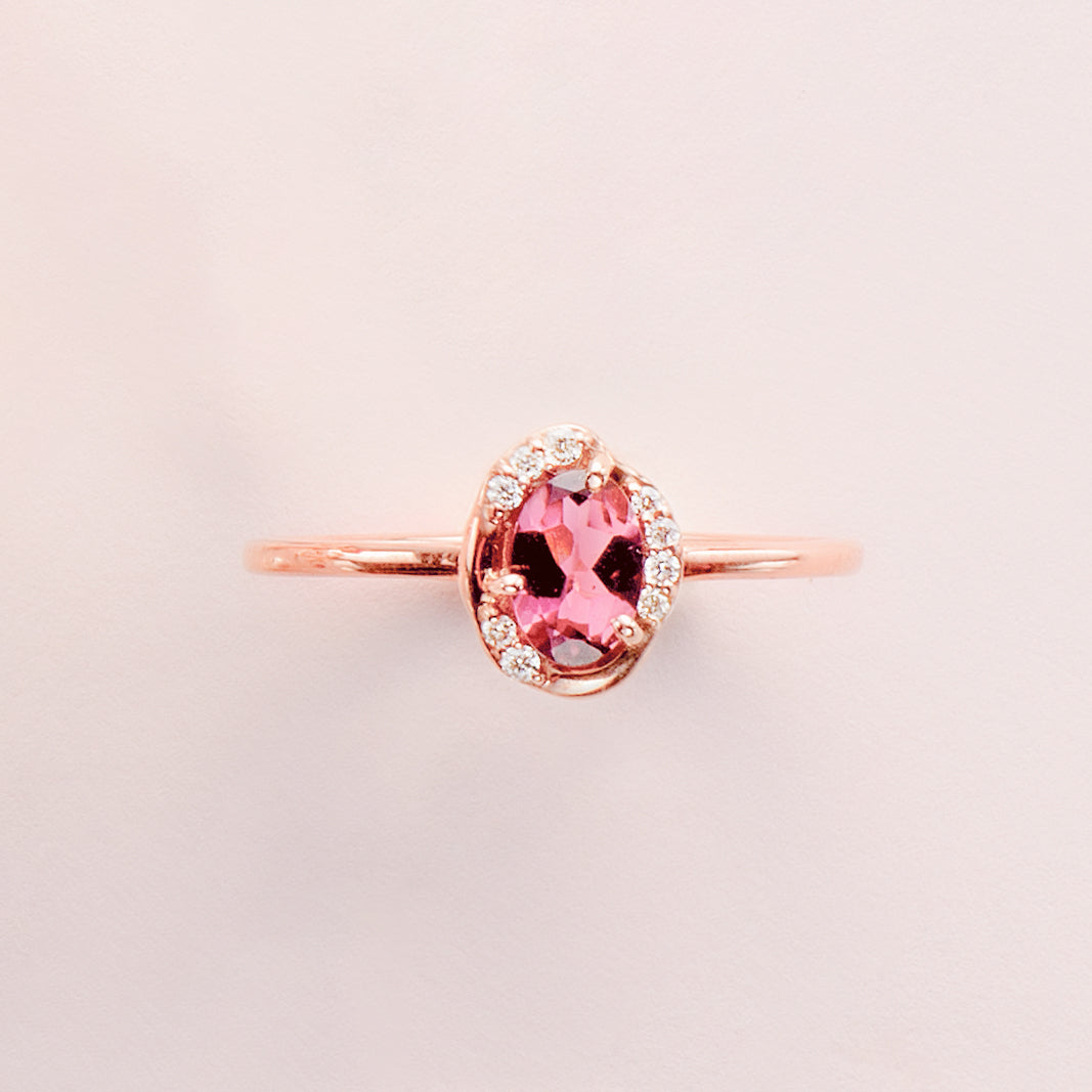 10月誕生石 K10 ピンクゴールド ピンクトルマリン リング – Milluflora