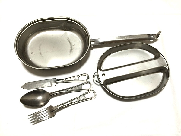 実物【米軍】メスキットパン(1966年製)&カトラリーセット ベトナム戦争