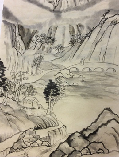 水墨画 肉筆 中国画 山水画 水墨画 肉筆 中国画 山水画 水墨画 肉筆