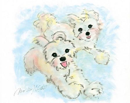 サトウリツコ犬の絵Ritsuko Sato