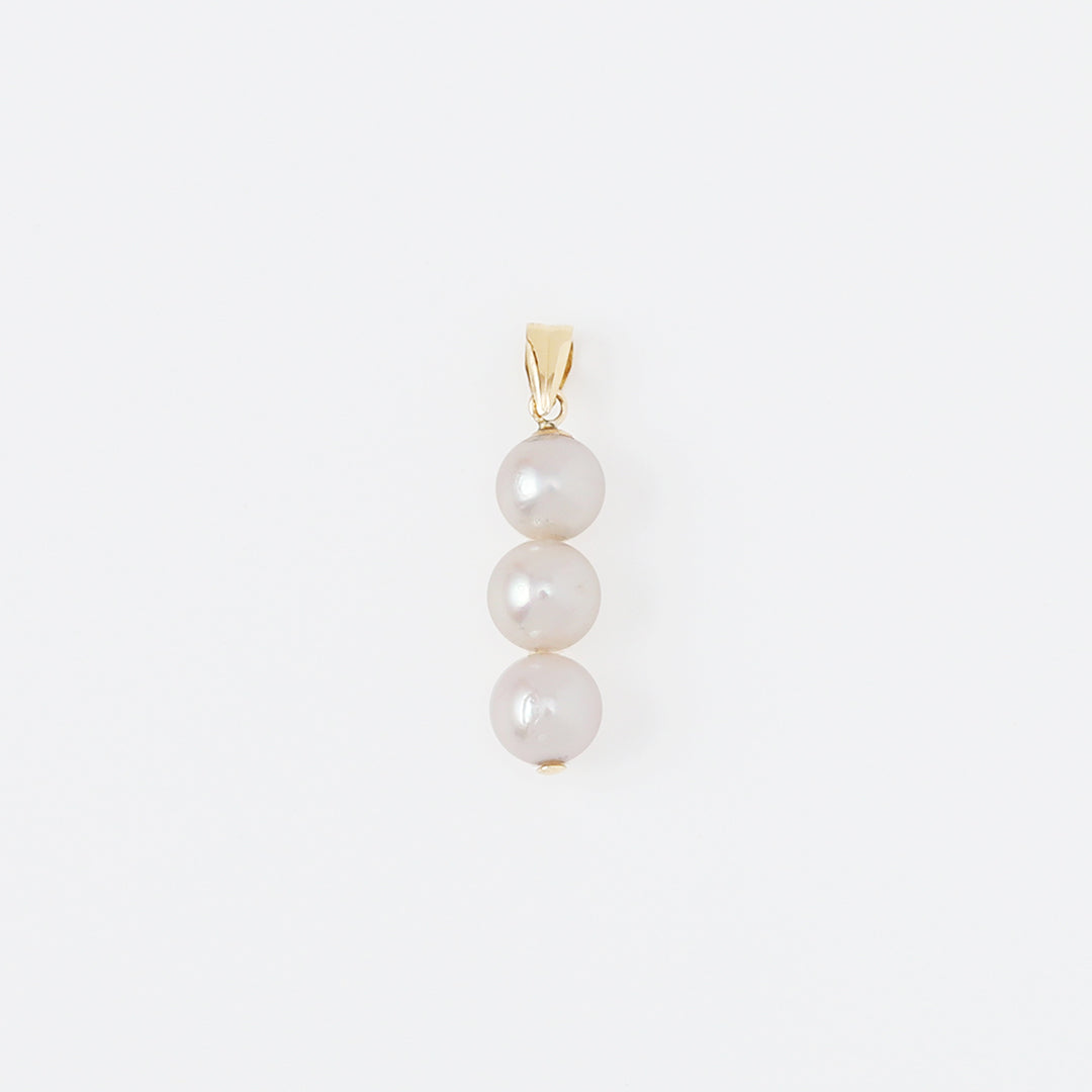 K18アコヤパール3粒ペンダントトップ