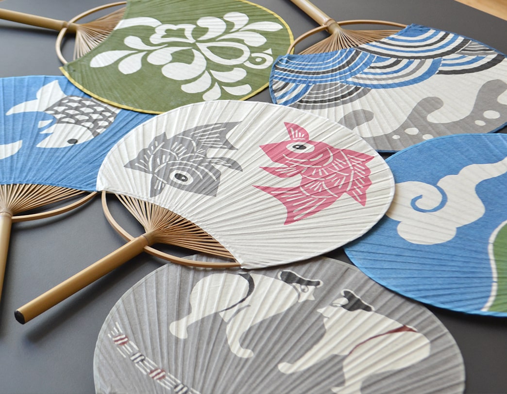 芹沢銈介 型染うちわ 4種 ビンテージ 民藝 団扇 芹沢銈介 型染うちわ 4