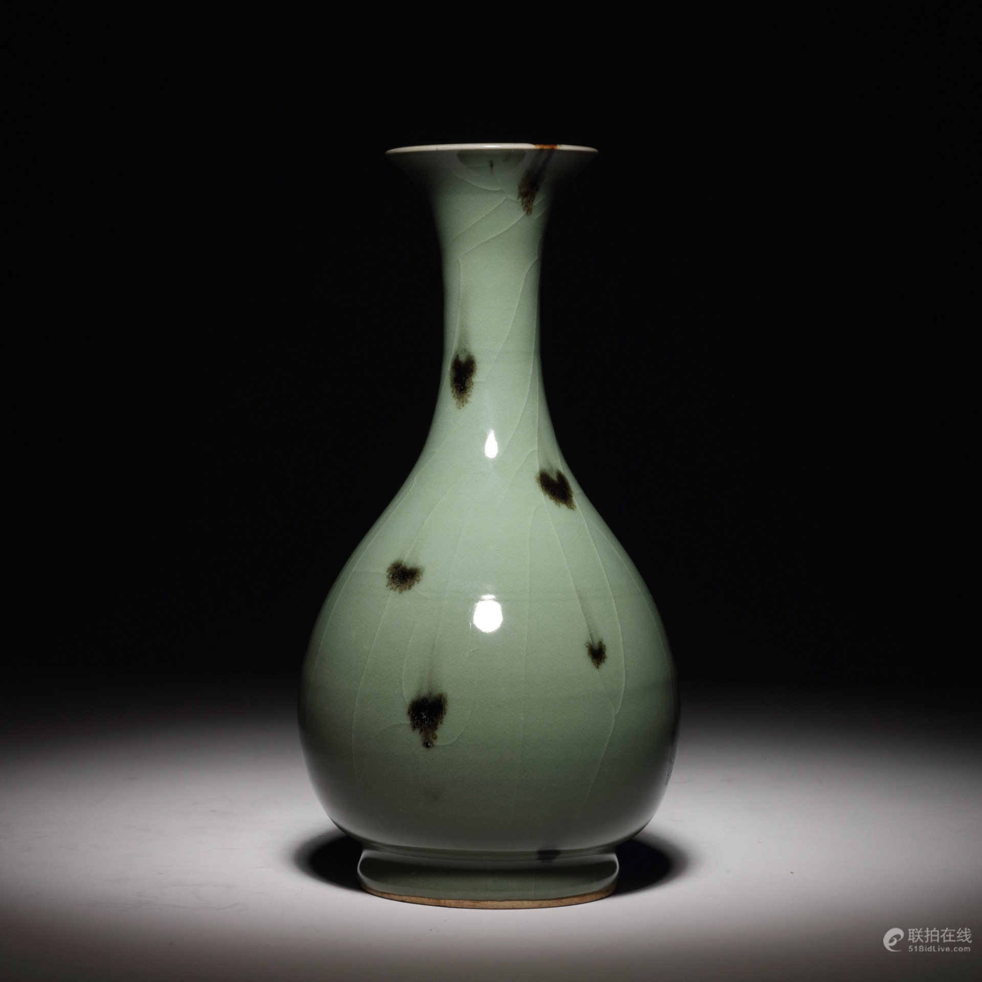 藤岡了一 識隋代青瓷長頸瓶灰釉青磁花瓶(水瓶) 中国唐物時代