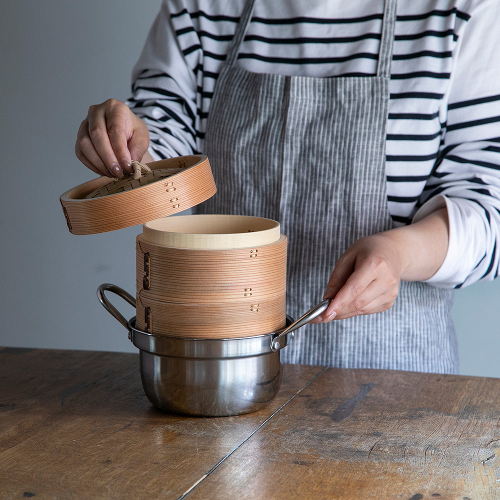 ステンレス鍋セット 15cm 杉中華せいろ 2段 ｜のレン神楽坂【公式通販