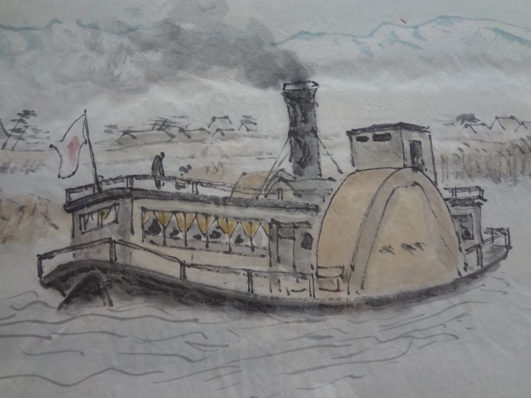 逸品 高橋五仙子『萬代橋』思い出の新潟百景 貴重 紙本 直筆本物保証