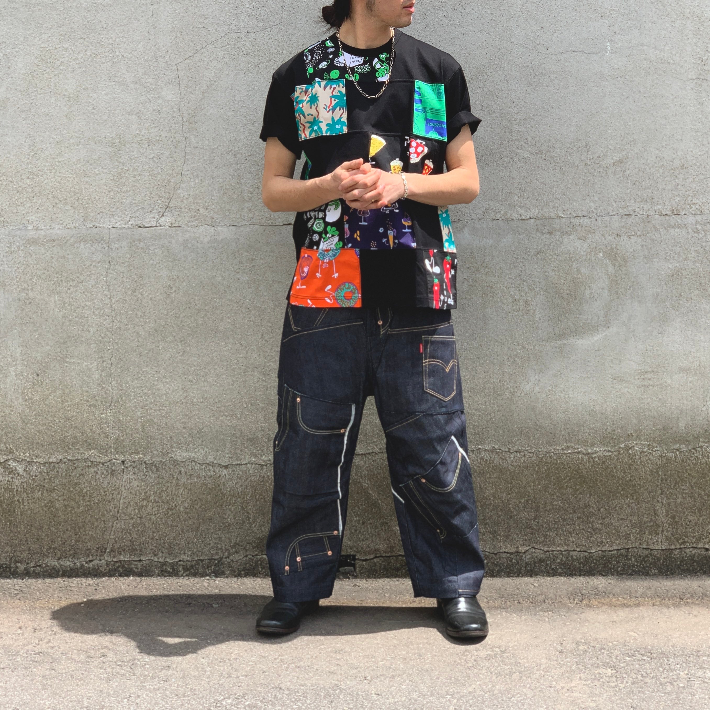 JUNYA WATANABE MAN】 綿セルヴィッチデニム Levi's Wネームパンツ WM