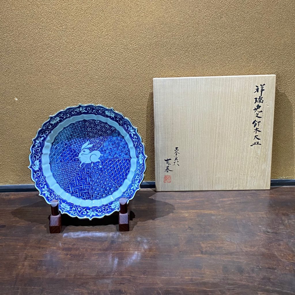 茶道具 古余呂技窯 川瀬竹春作 緑地金彩 六角蓋置 共布