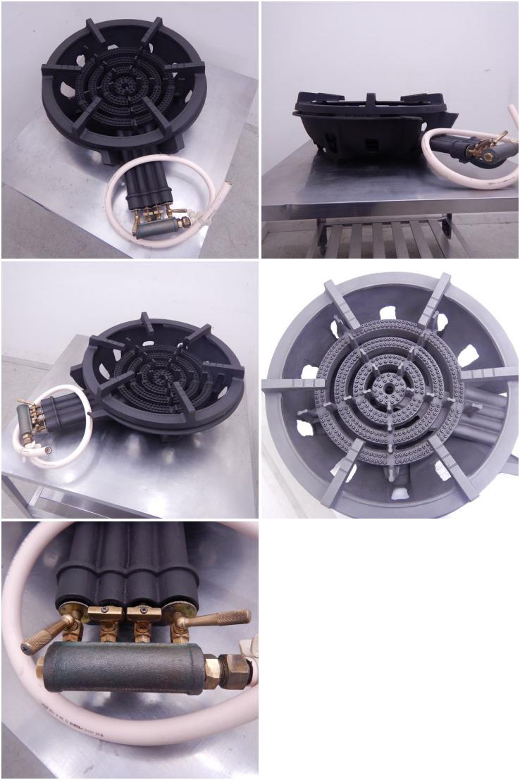 中古】 A02866 鋳物コンロ 4重 都市ガス 五徳付き 【業務用】【厨房用