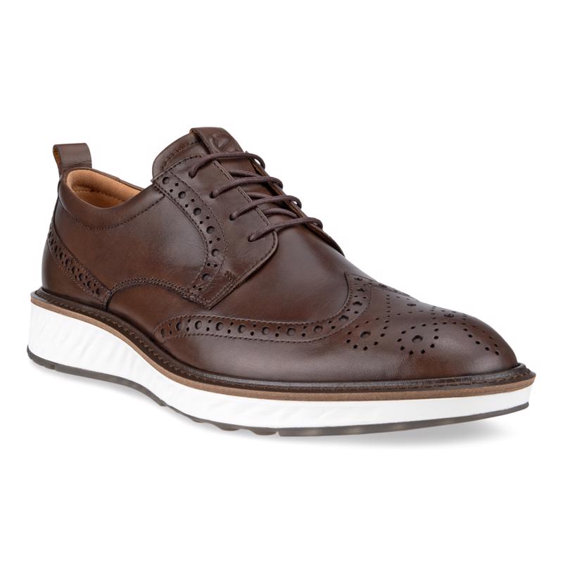 Ecco Men's St. 1 Hybrid Wingtip Derby Cocoa Brown 83642401482