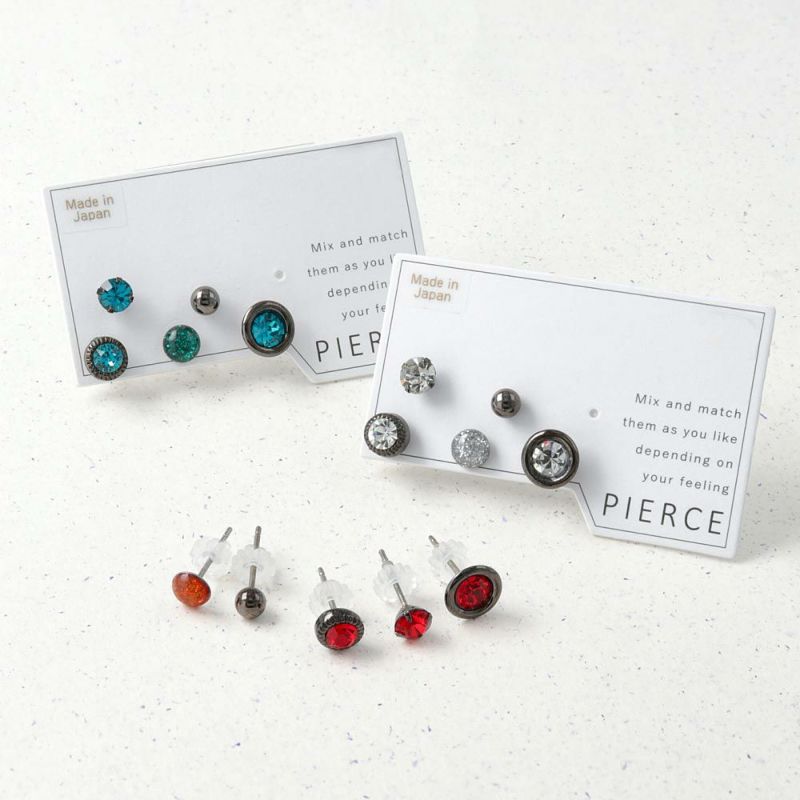 ピアス ラメ ストーン メタル チタンポスト サージカルステンレス