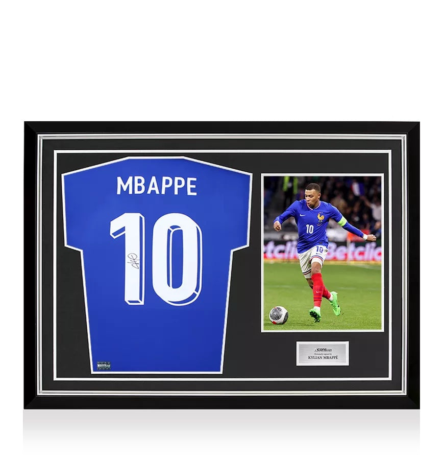 直筆サイン入り写真 キリアン・エムバペ フランス/フレーム別/SA鑑定済