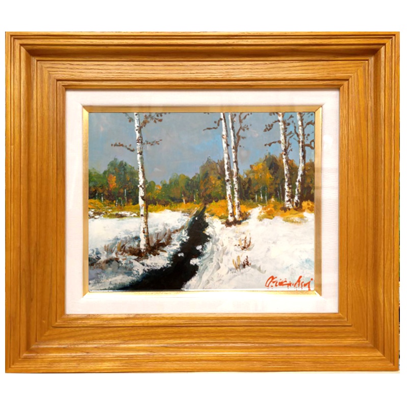 ☆ 高橋益之 ☆「 秋の道庁」油絵 F3号サイズ 新品！ ☆ 高橋益之