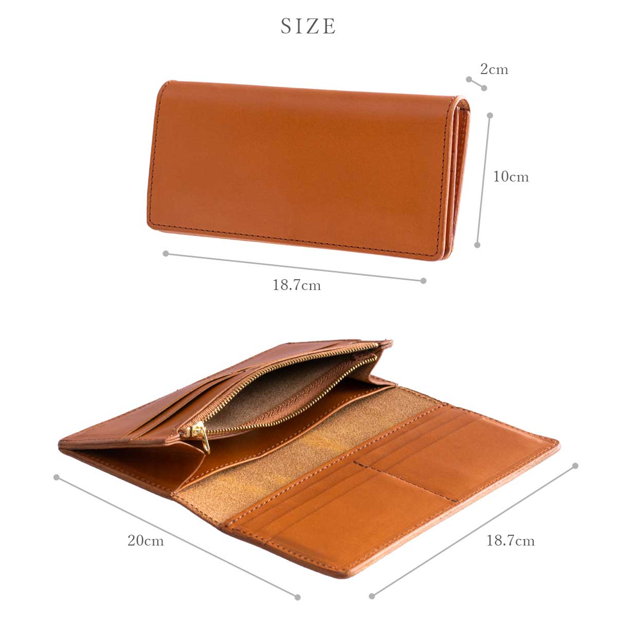 本革製 二つ折り長財布「Calm ロングウォレット」（国産栃木レザー