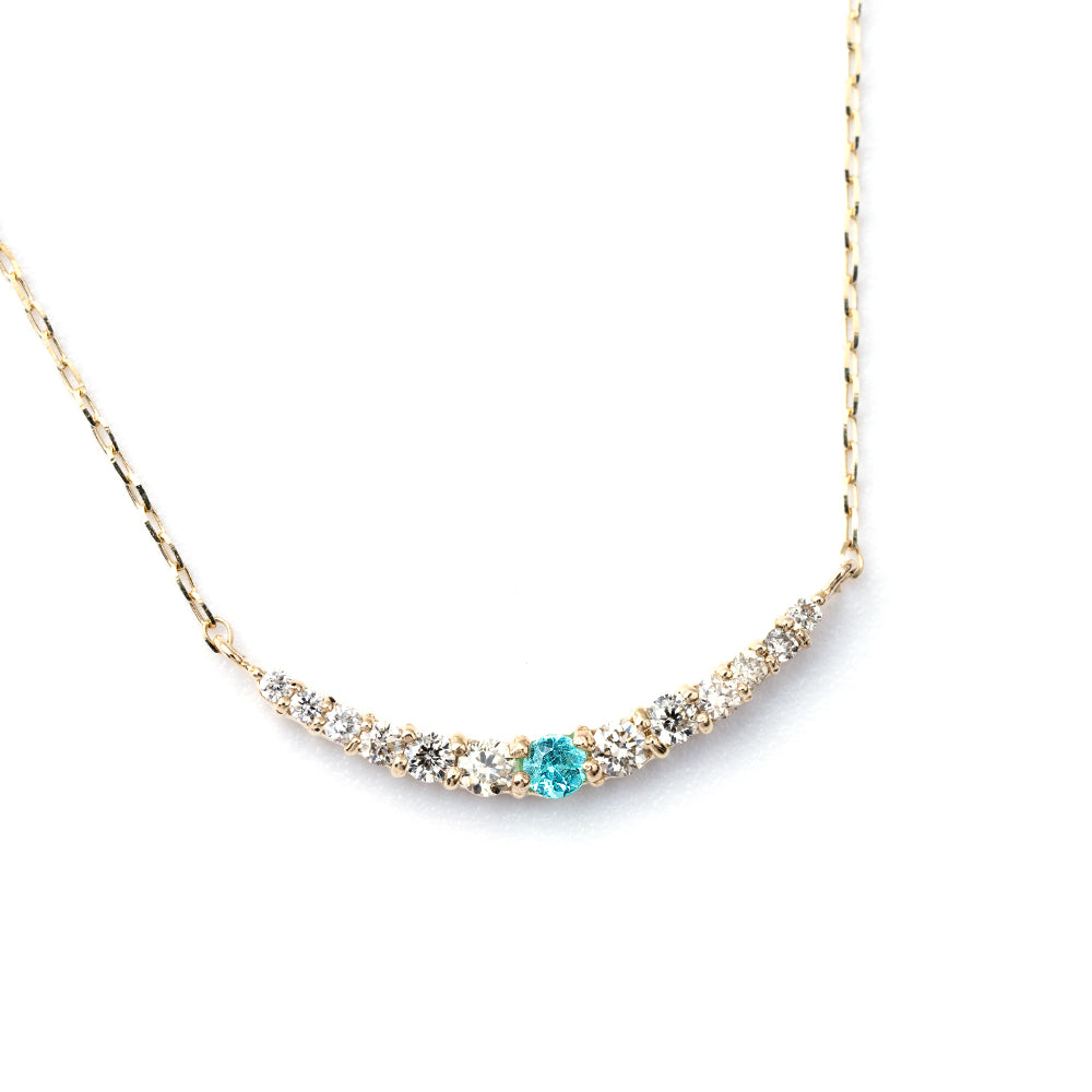 パライバトルマリン スマイルネックレス レディース K10 10金