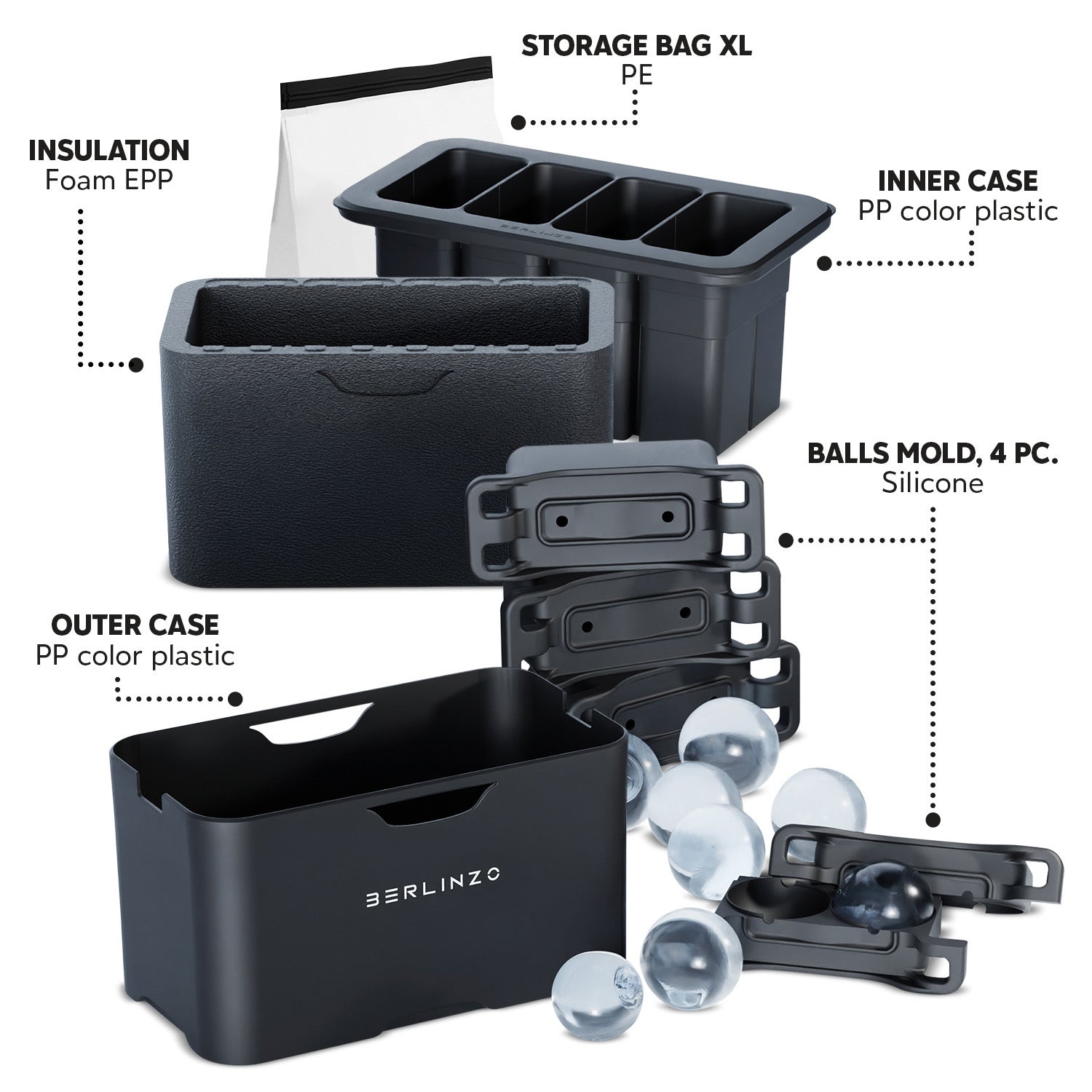 Clear Ice Maker 8 Balls: Party Edition | BERLINZO