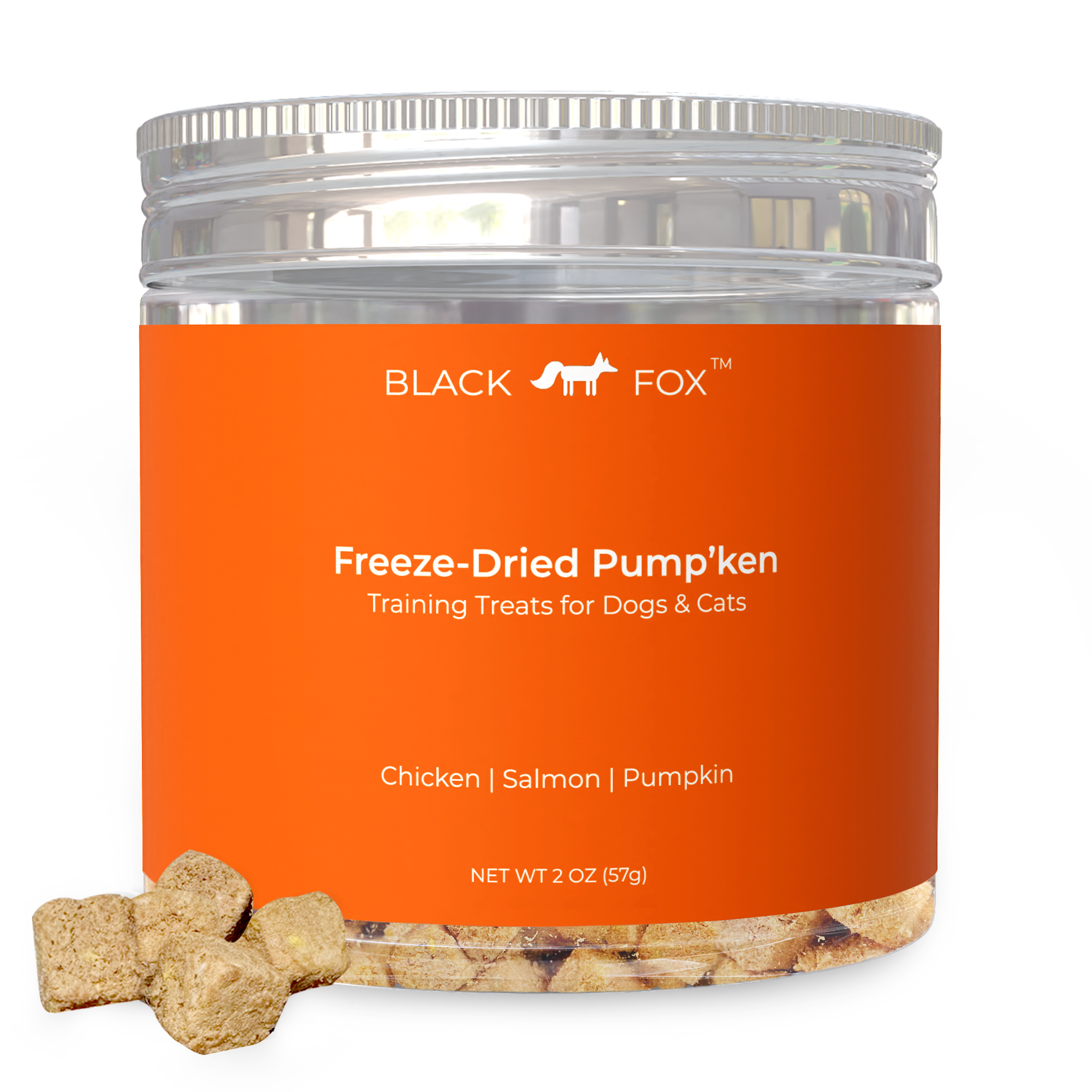 Freeze-Dried Pump'ken Dog Cat Treat Snack | 2oz Chicken Salmon