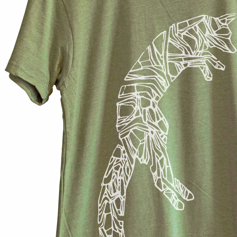 Arctic Fox | Hand Printed Adult Graphic T-Shirt by Blackhare