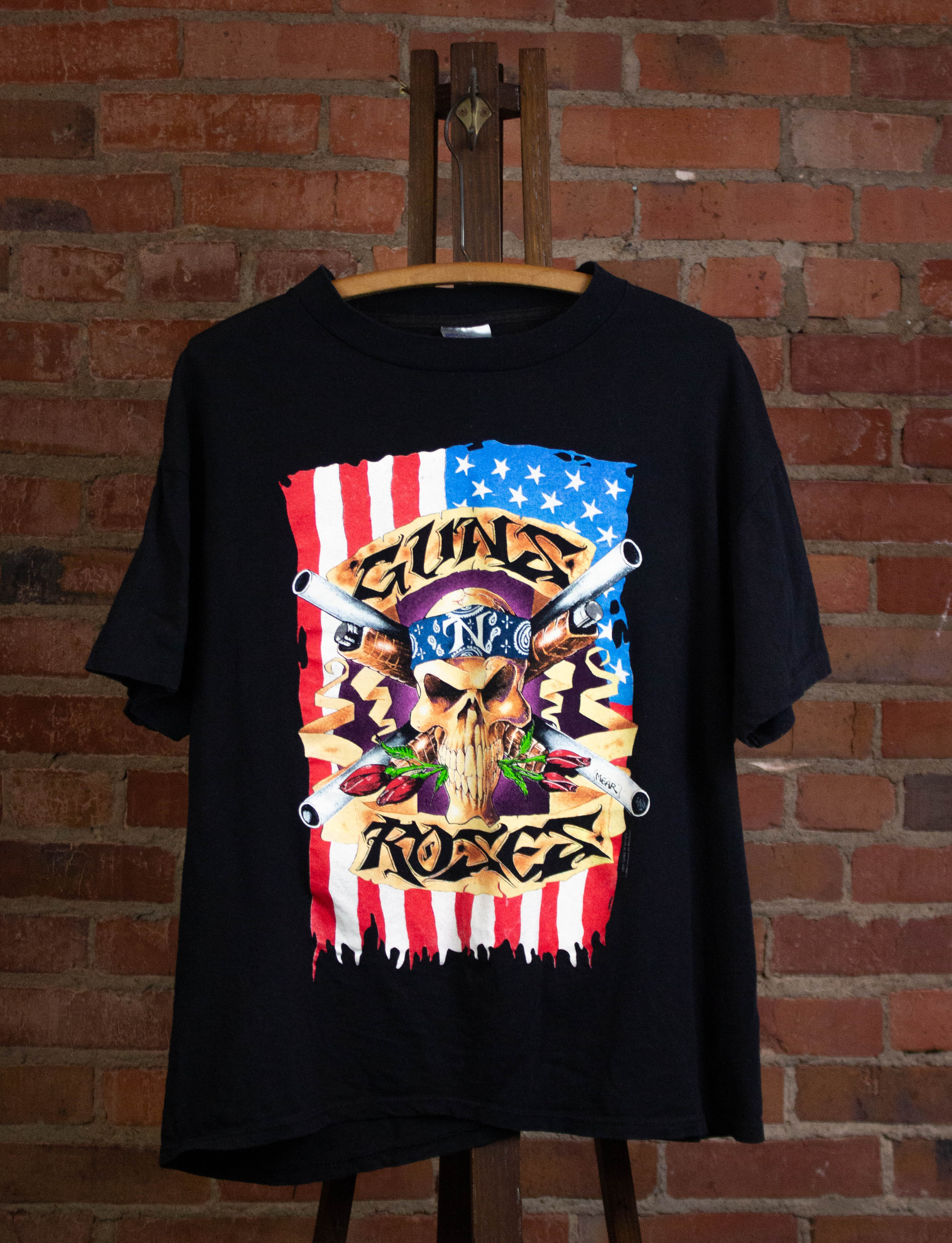 Vintage Guns n' Roses 1991-92 Skull and American Flag Concert T