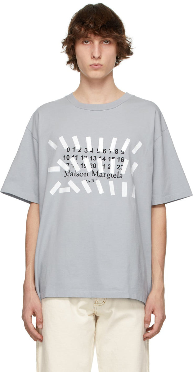 Maison Margiela Grey Oversized Tape Print T-Shirt – BlackSkinny