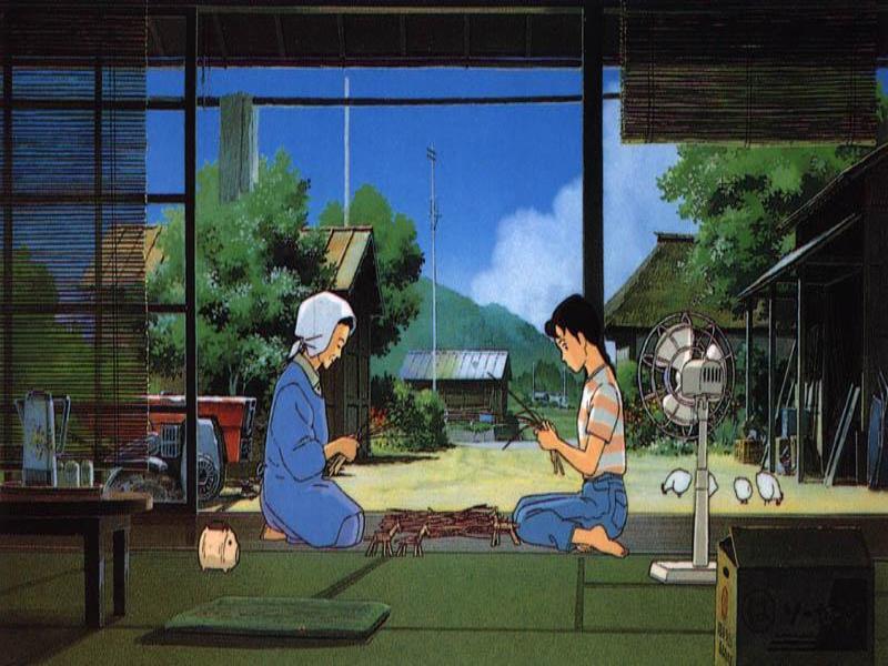 名シーン おもひでぽろぽろ 岡島タエ子 セル画 スタジオジブリ 宮崎駿