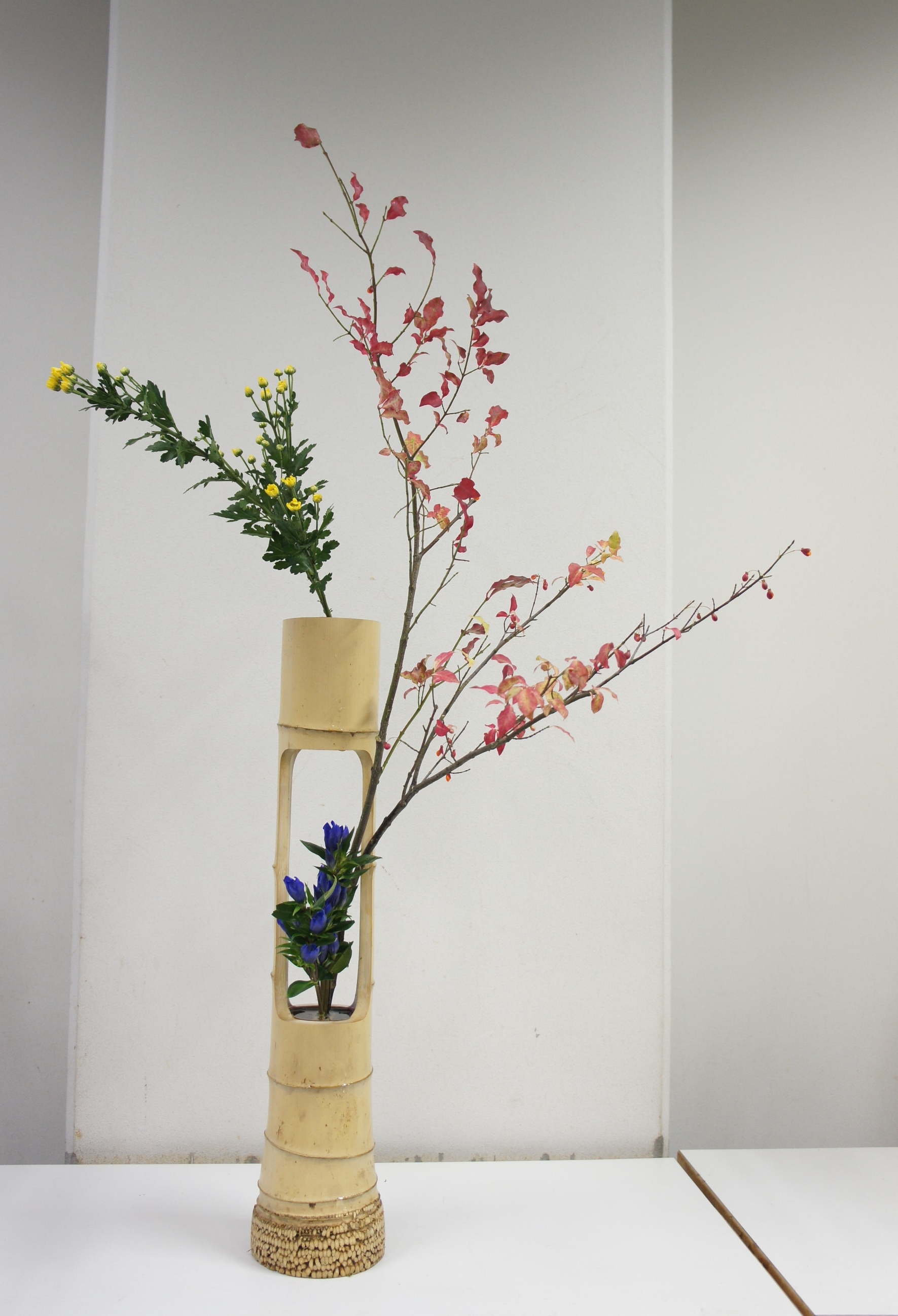 竹製花器 二重切(根付)