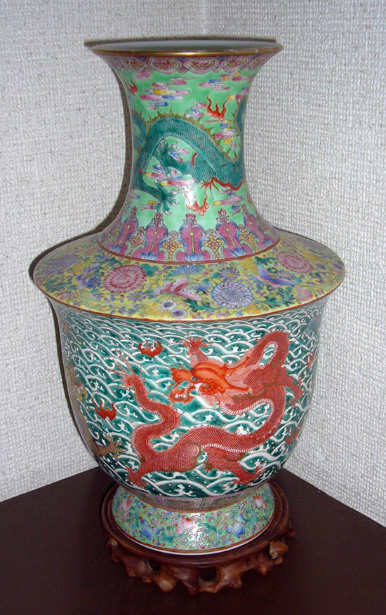 龍 壺 大清雍正年製 アンティーク 開運 ツボ 花瓶 龍壺大清雍正年製