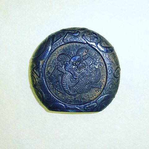 古墨 明墨 「程君房 百子図 萬暦丙午年造」 の欠片 古墨 「百子図