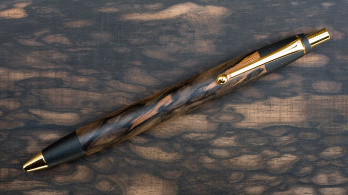 野原工芸 シャーペン 黒柿 野原工芸 超特上黒柿 孔雀杢 旧型 シャープ