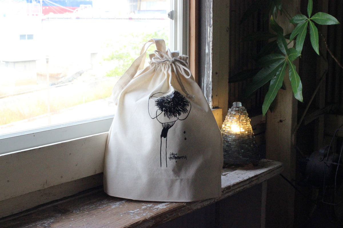 山口一郎画 Ichiro Yamaguchi 布鞄 稀少 新品未使用 林のカフェ 山口