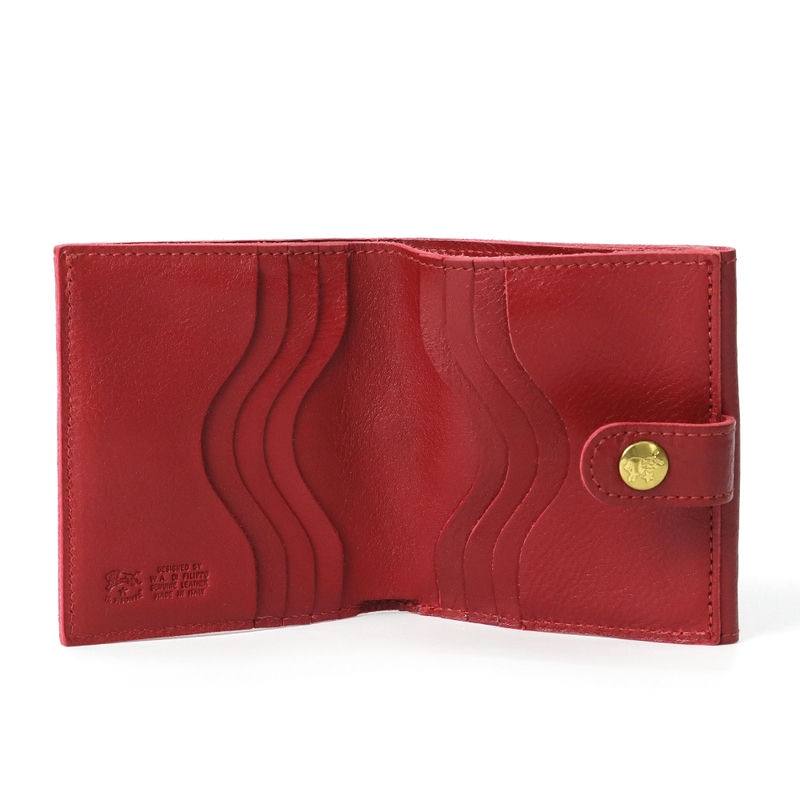 Brandol / IL BISONTE イルビゾンテ 二つ折り財布 本革 レザー ルビー