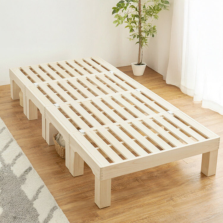 耐荷重350kg 天然木 分割式ベッド シングル 桐材 並べて使用・重ねて
