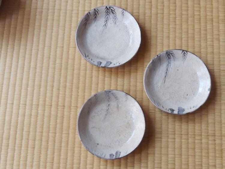 江戸後期〜明治初期色鍋島中皿10枚木箱付直径約15㎝東Y7-0723⭐︎2F