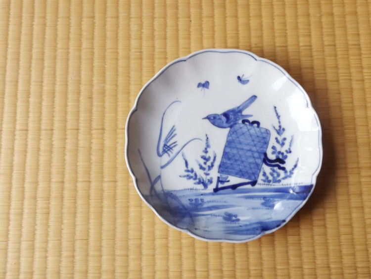 古伊万里 七寸皿 ② 色絵 青磁 菊文様 江戸期 古伊万里 七寸皿 ② 色絵