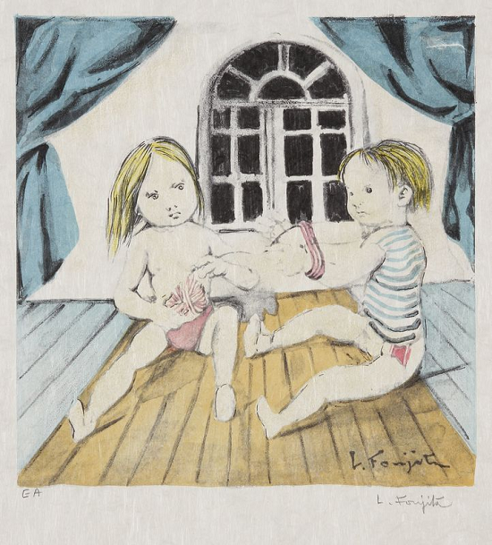 藤田嗣治（レオナール・フジタ） リトグラフ E.A. サイン入り 藤田嗣治