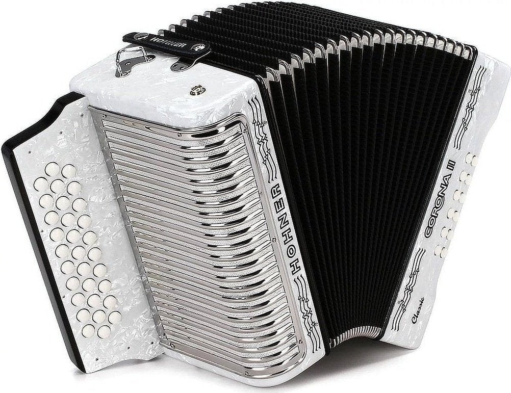 Hohner Button Accordion Corona II XTREME FBE Pearl White