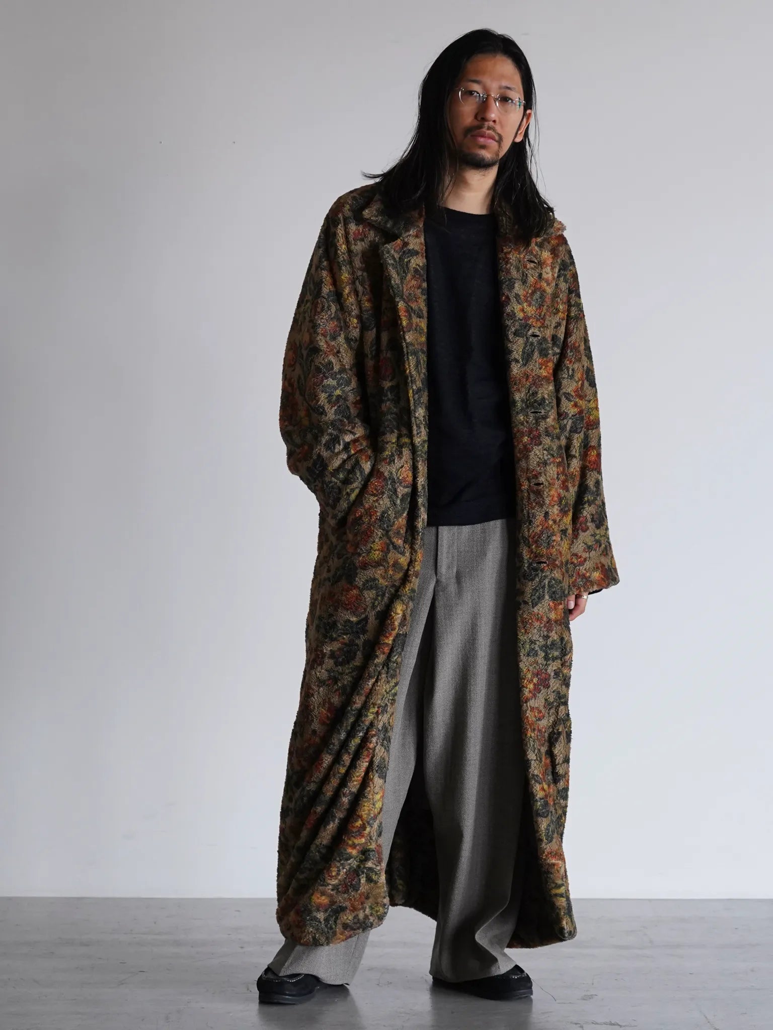 KAKAN LONG RUCHED COAT Floral | CASANOVA&CO (カサノヴァアンドコー