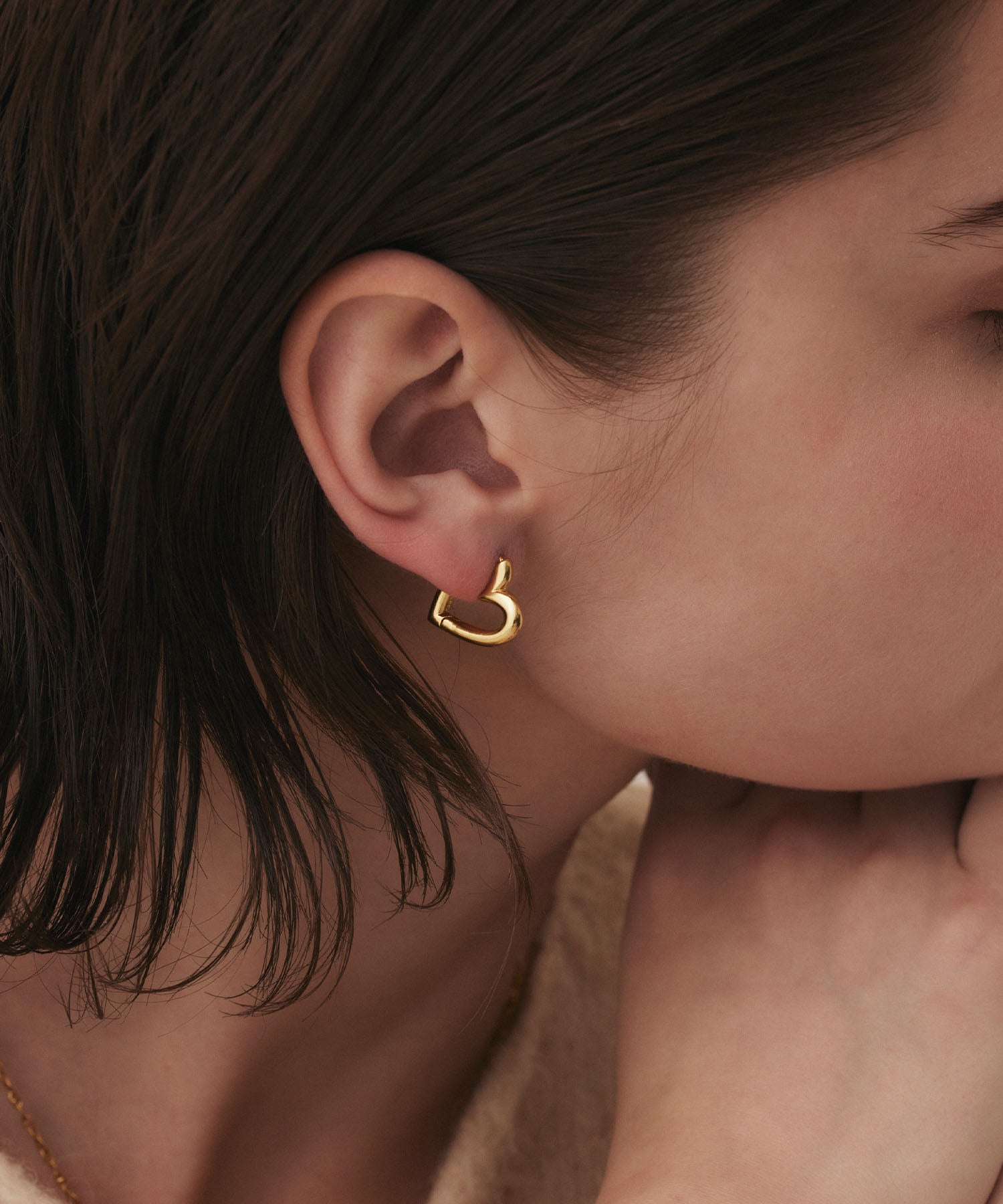 ゴールド]ワンタッチハートピアス