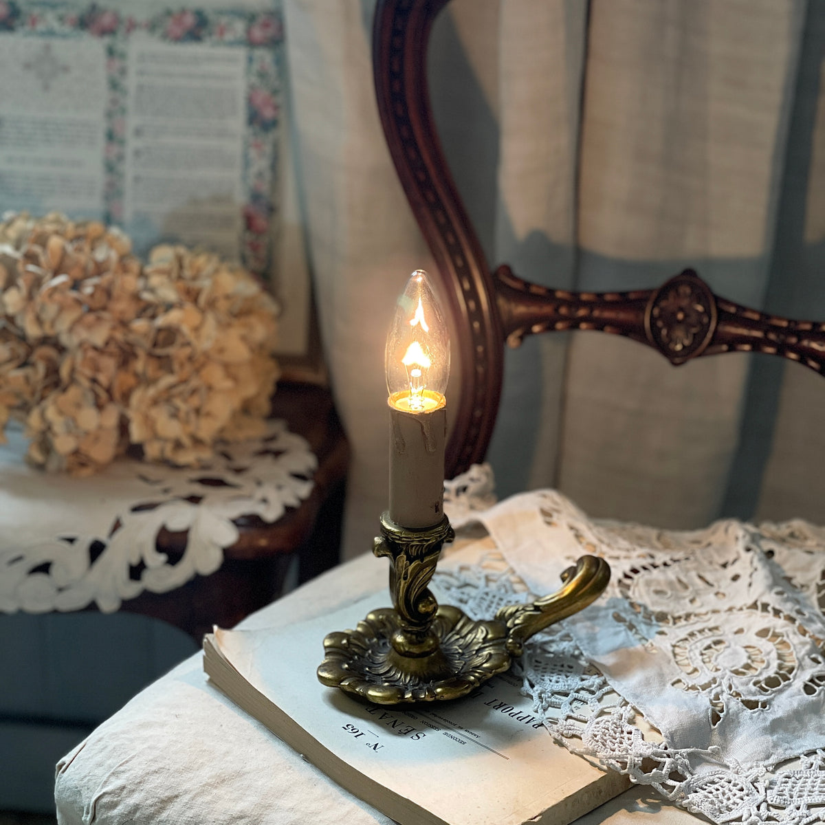 フランスアンティーク 2個セット キャンドルスタンド ブロンズ 青銅