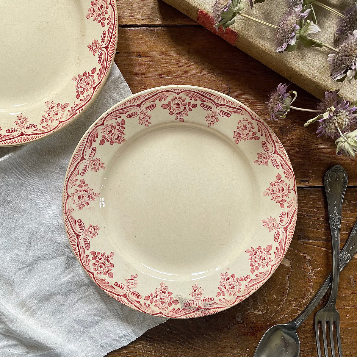 ラスト1枚！ショワジールロワ窯BORDEAUX平皿（直径22.5cm） フランス