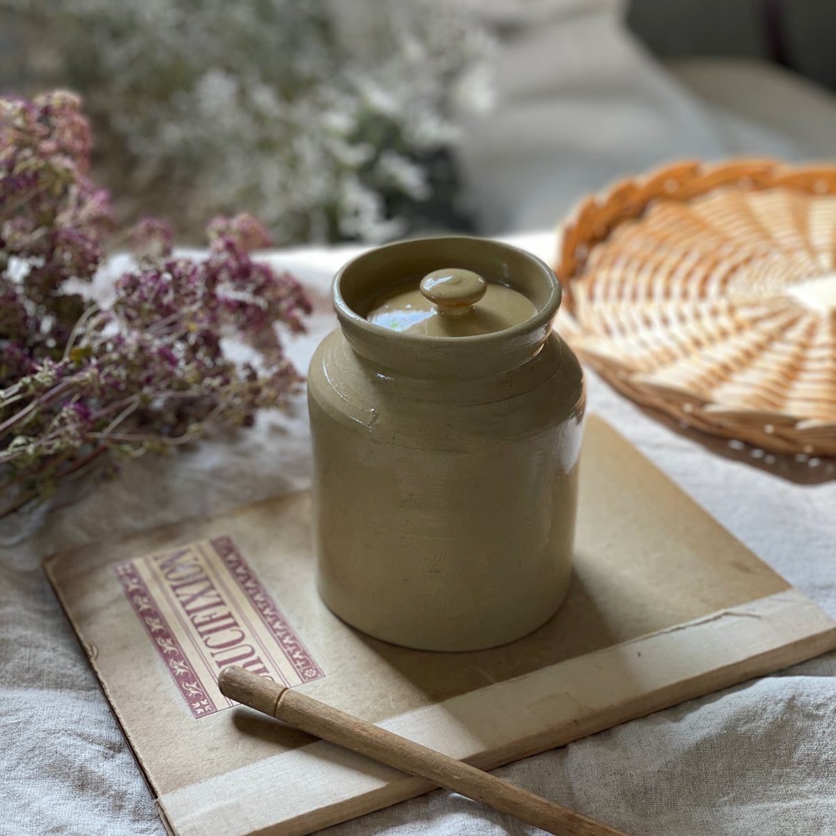 ⭐︎イギリスアンティークFLour 蓋付きキャニスター⭐︎