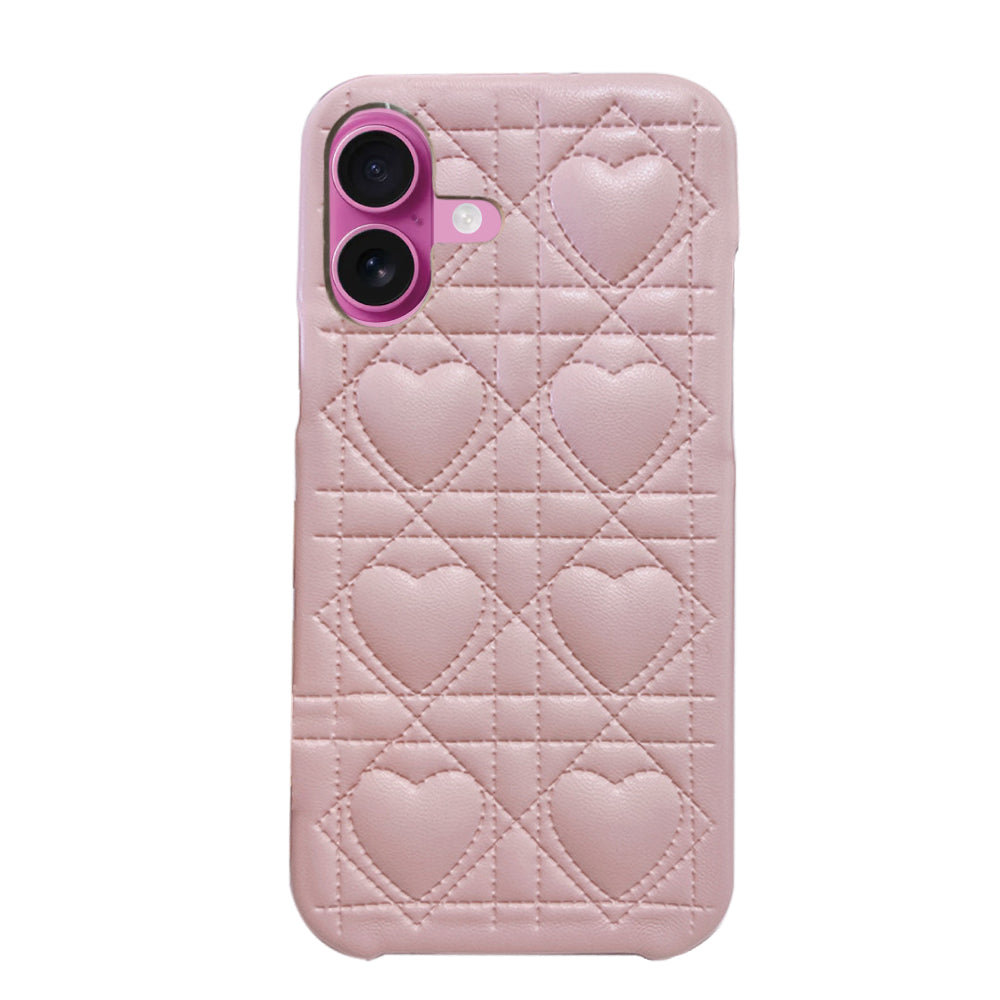 LADY DIOR iPhone15pro ケース ハート キルティング 破損有 Lady Dior