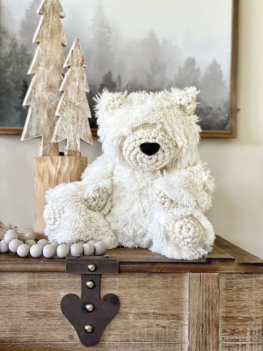 Plush Polar Bear Stuffed Animal | Ivory White Minky – ClaraLoo