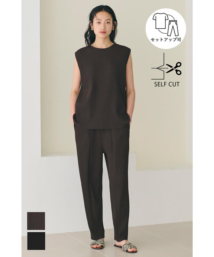 セール☆1990円→1290円 ジョーゼットプリーツテーパードパンツ