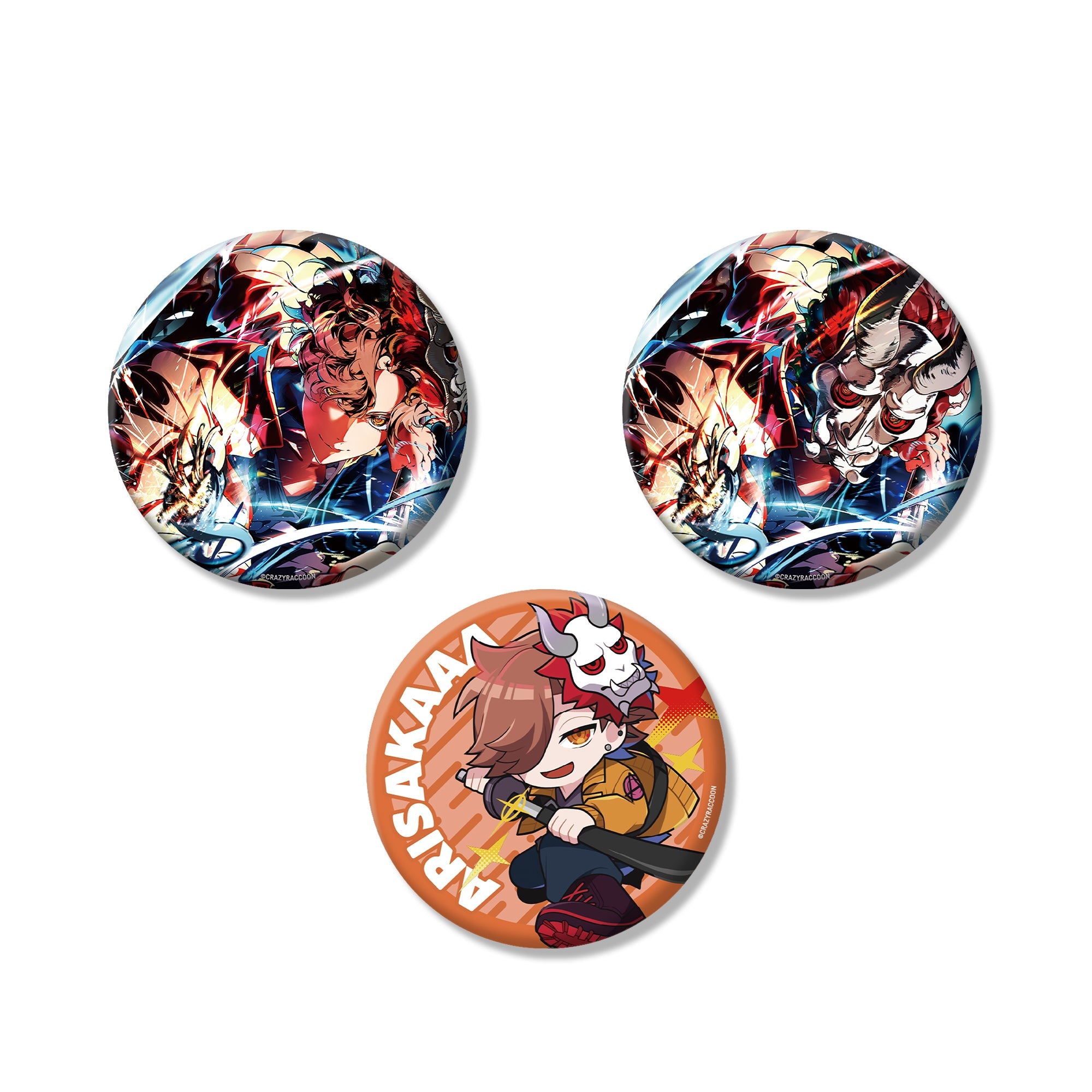 CRAZYRACCOON CR だるまいずごっど 缶バッジ CRチップス crazy raccoon