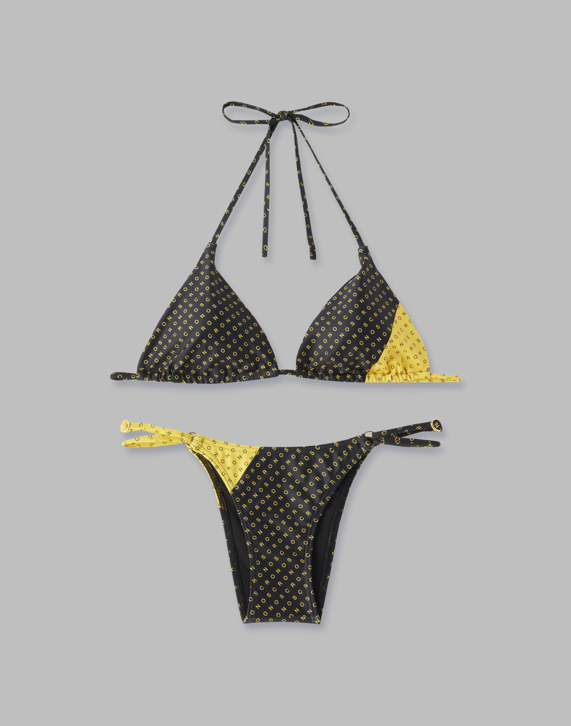CRONOS WOMEN NEW MONOGRAM BIKINI【BLACK×YELLOW】