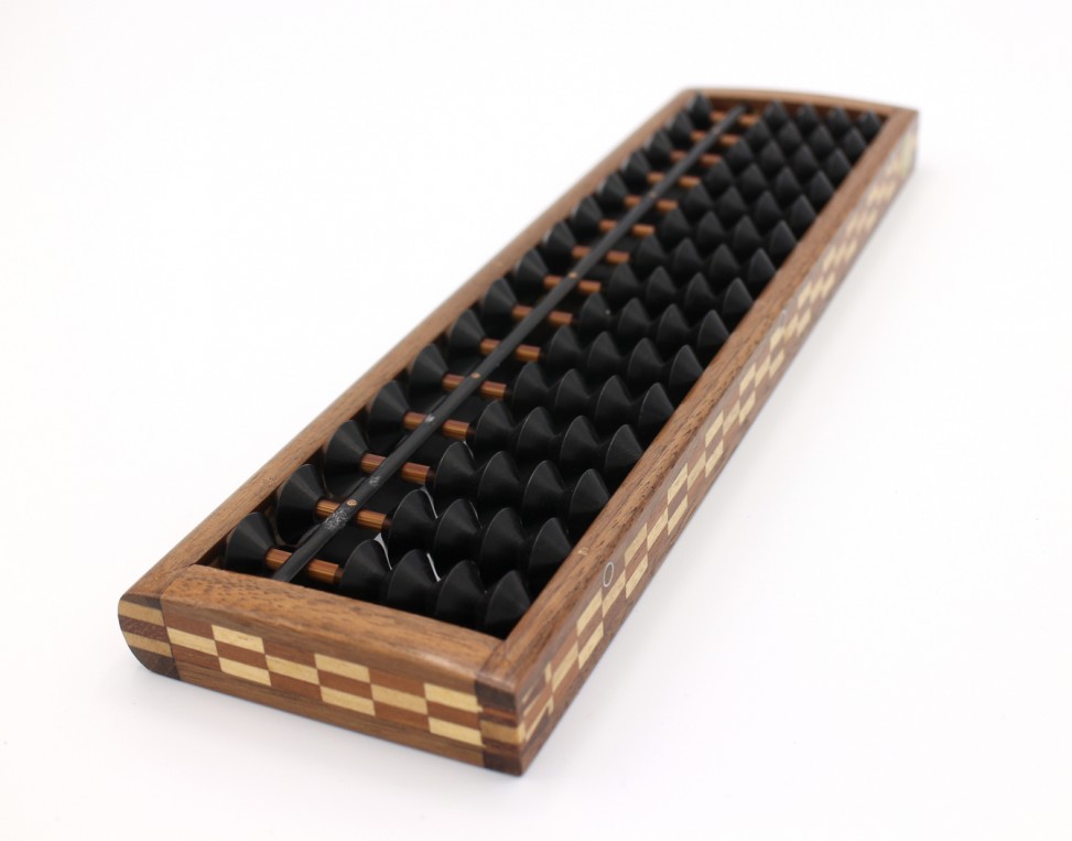 箱根伝統寄木細工＆播州そろばん ウォールナット寄木枠、黒檀玉 | 株式