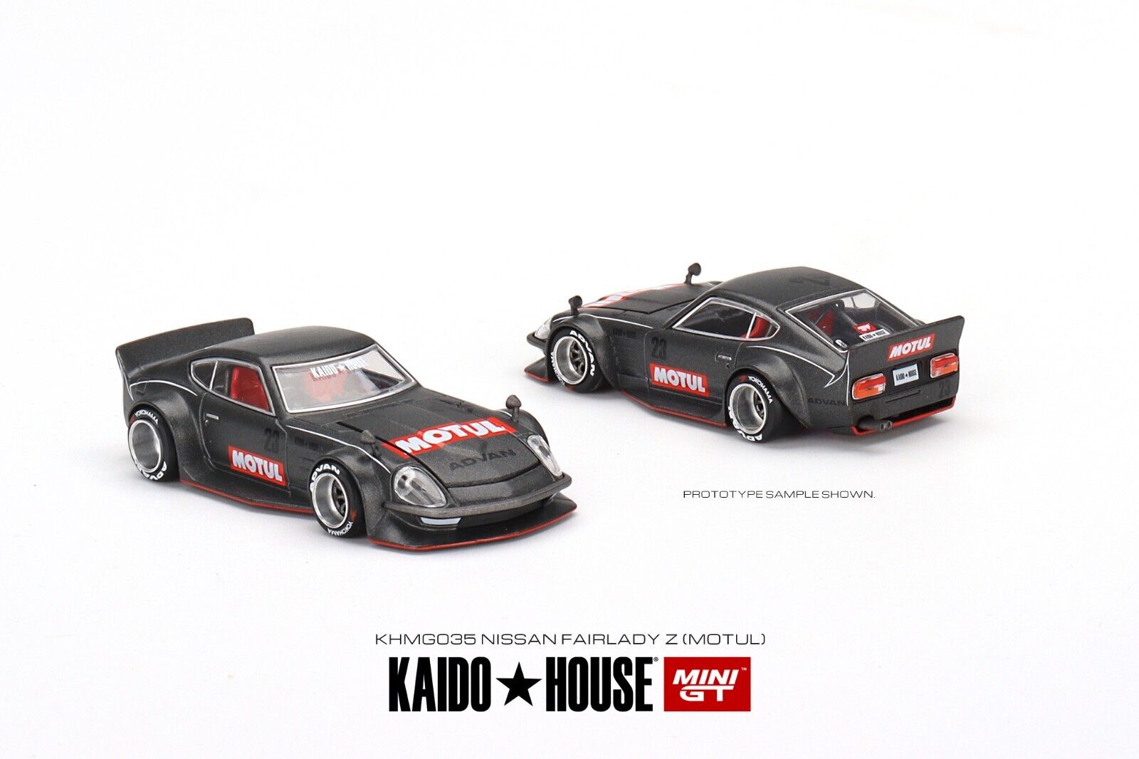 Datsun Fairlady Z 035 Motul V1 Black Kaido House x MiniGT 1:64